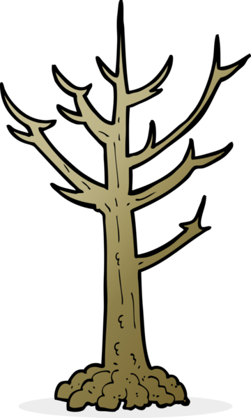 Bir insan tarafından çizilmiş çıplak bir ağaç.