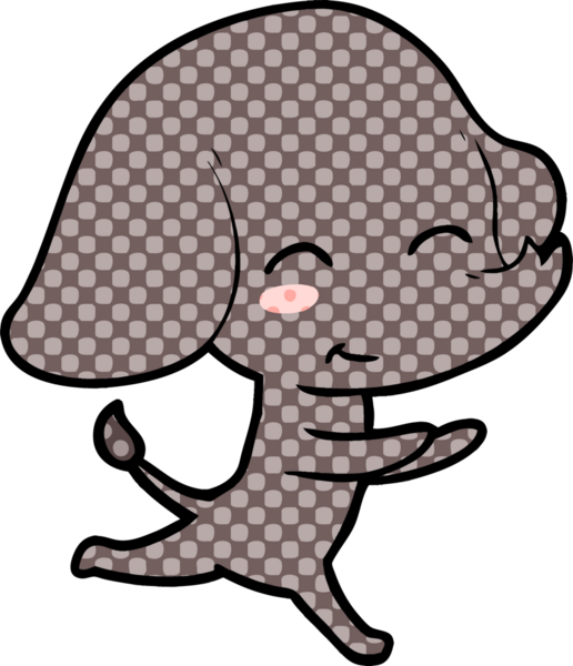 Bir insan tarafından çizilmiş şirin bir fil.