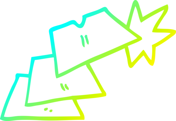 Bir insan tarafından çizilen iş bıçağı karikatürünün soğuk eğimli çizgisi.