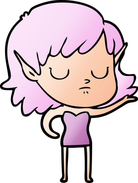 Bir insan tarafından çizilmiş bir elf kızı.