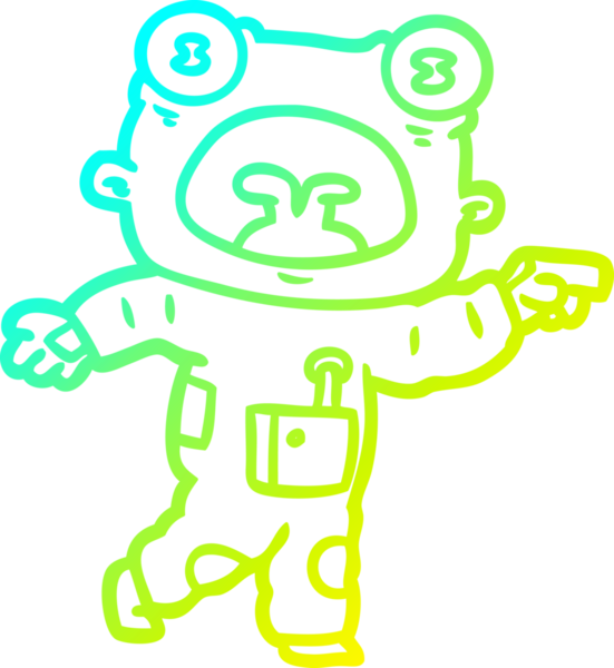 Bir insan tarafından çizilen garip uzaylı çizgi filminin soğuk gradyanı.