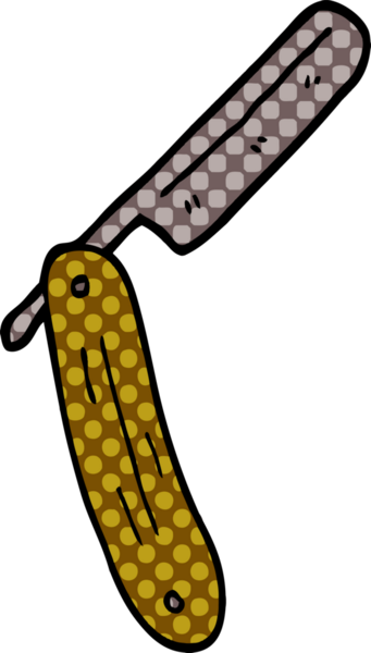 Bir insan tarafından çizilmiş eski usul jilet.