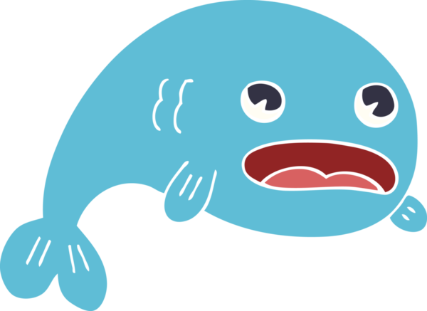 Bir insan tarafından çizilmiş bir balık karalaması.