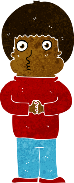 bir insan tarafından çizilmiş utangaç bir çocuk.