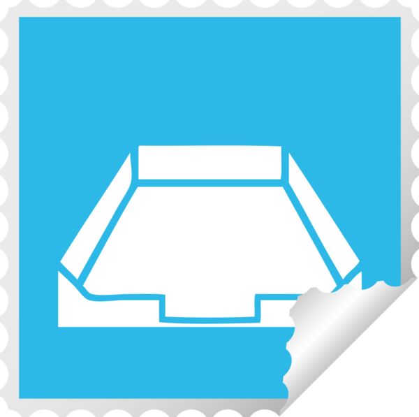 Bir insanın çizdiği posta kutusunun kare soyma etiketi.