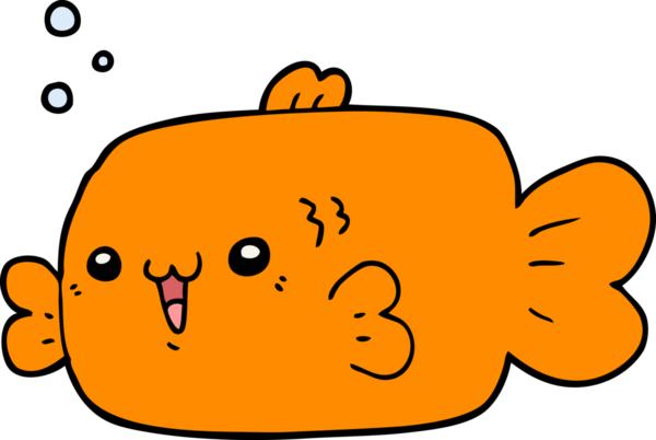 bir insan tarafından çizilmiş karikatür balığı