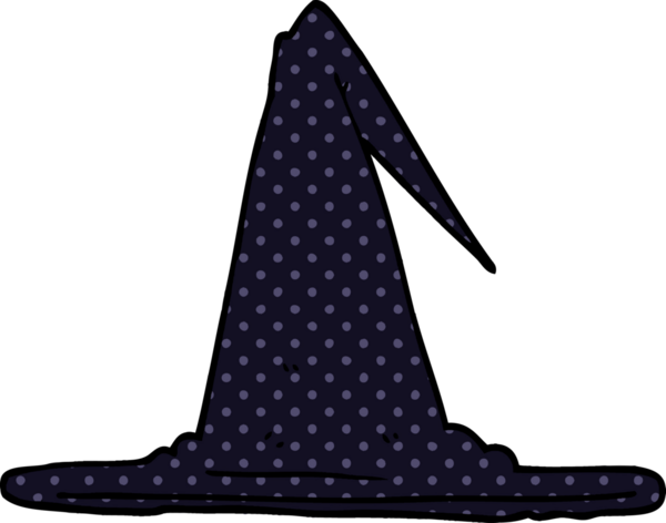 Bir insan tarafından çizilmiş karalama cadı şapkası.