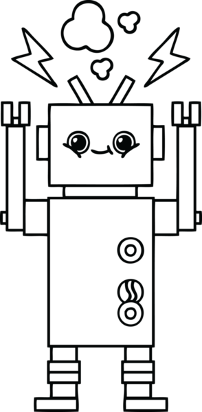 Bir insan tarafından çizilmiş robot çizimi