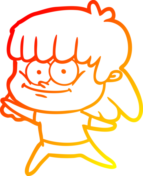 Bir insan tarafından çizilmiş gülümseyen bir karikatür çizimi