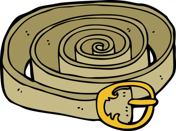 Bir insan tarafından çizilmiş çizgi film kemeri.