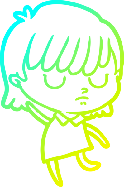 Bir insan tarafından çizilmiş bir karikatür kadın çizimi.