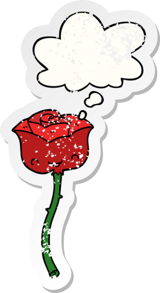 Düşünce baloncuğu olan çizgi film bir insan tarafından çizilmiş yıpranmış bir çıkartma gibi güldü.