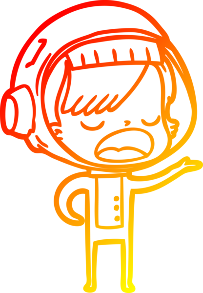 Bir insan tarafından çizilmiş bir karikatür astronot kadın çizimi.