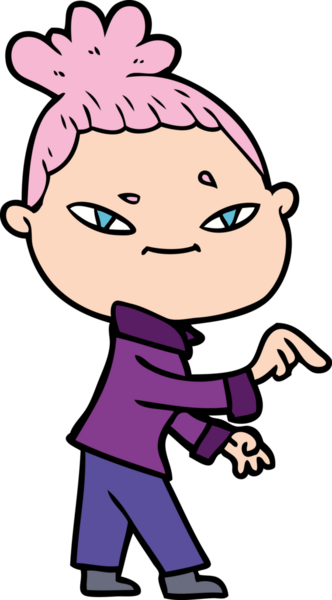 Bir insan tarafından çizilmiş karikatür kadın.