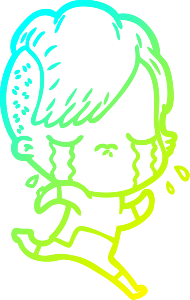 Bir insan tarafından çizilmiş uzay giysileri içinde ağlayan bir kız çizimi.