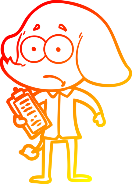 Bir insan tarafından çizilmiş, belirsiz bir filin sıcak çizgi çizimi.