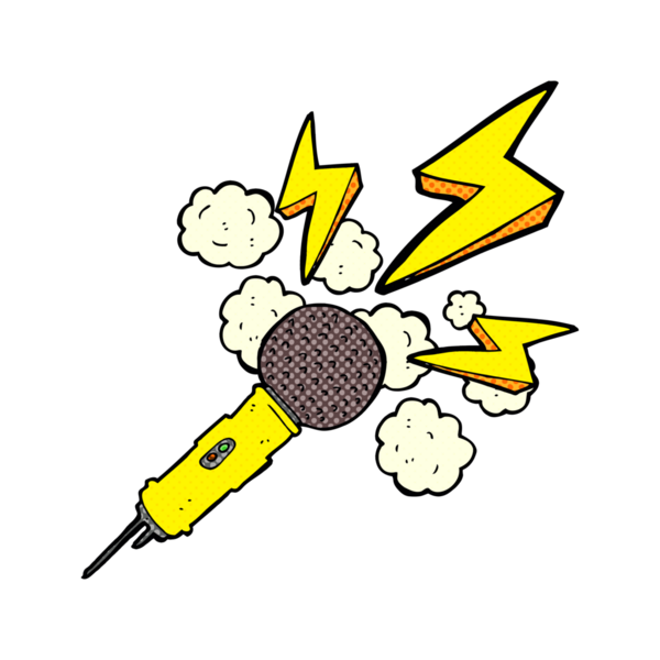 bir insan tarafından çizilmiş çizgi film mikrofonu