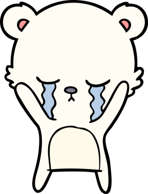 Ağlayan kutup ayısı bir insan tarafından çizilmiş.