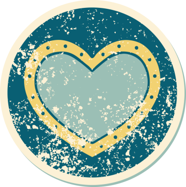 Bir insan tarafından çizilmiş bir kalbin sembolik dövmesi.