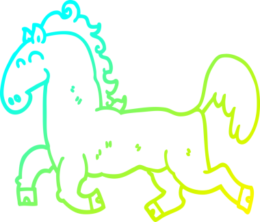 Bir insanın çizdiği çizgi film aygırının soğuk gradyan çizimi.