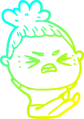 Bir insan tarafından çizilmiş kızgın bir karikatür çizimi.