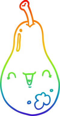 gökkuşağı gradyan çizgi çizimi bir insan tarafından çizilmiş armut karikatürü