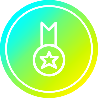 Bir insan tarafından çizilmiş havalı gradyan bitiş ile madalya ödüllü dairesel simge