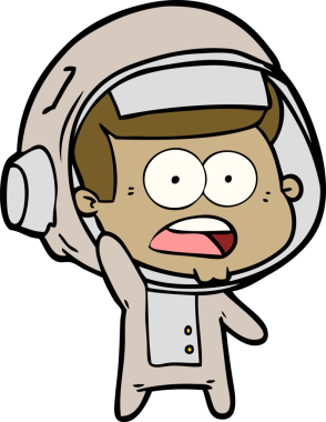 Karikatür bir insan tarafından çizilen astronotu şaşırttı.