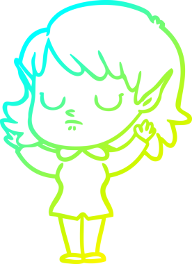 Bir insan tarafından çizilmiş soğuk gradyan çizgi çizimi.