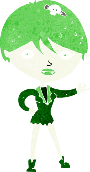 Bir insan tarafından çizilmiş vampir kız çizgi filmi.