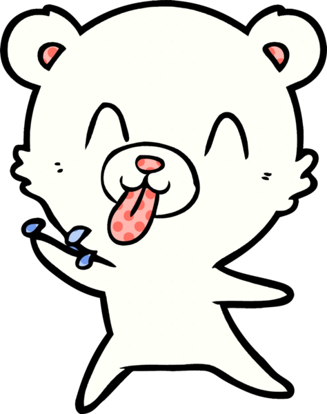 Bir insan tarafından çizilmiş kutup ayısı karikatürü