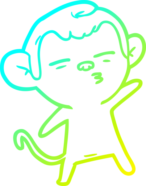 Bir insan tarafından çizilmiş şüpheli bir maymunun soğuk gradyan çizimi