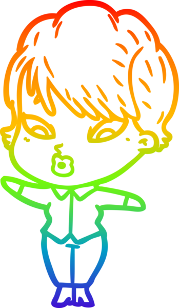 gökkuşağı gradyan çizimi bir insan tarafından çizilmiş bir karikatür kadın