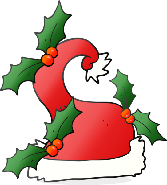 Bir insan tarafından çizilmiş Noel karikatürü çizilmiş kutsal şapka.