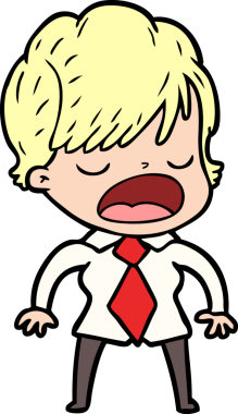 Bir insan tarafından çizilmiş bir karikatür kadın konuşuyor.