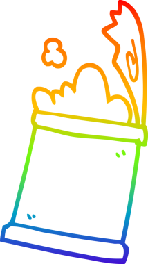 gökkuşağı gradyan çizgi çizimi bir insan tarafından çizilmiş açık yiyecek konservesi