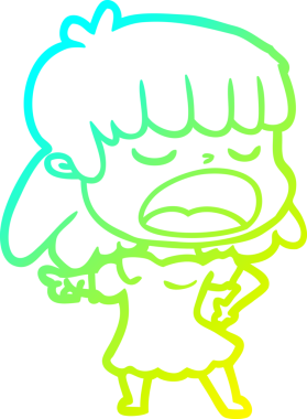 Bir insan tarafından yüksek sesle çizilmiş bir karikatür kadın çizimi.