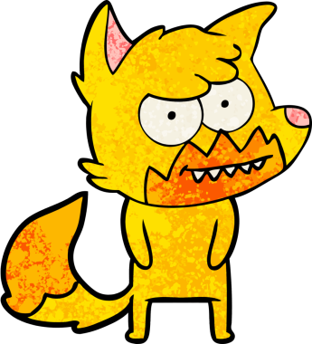 Bir insan tarafından çizilmiş tilki çizgi film karakteri