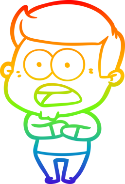 gökkuşağı gradyanı çizimi bir insan tarafından çizilmiş şok bir adam