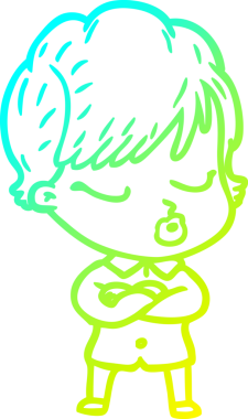 Bir insan tarafından çizilmiş gözleri olan bir karikatür kadın çizimi