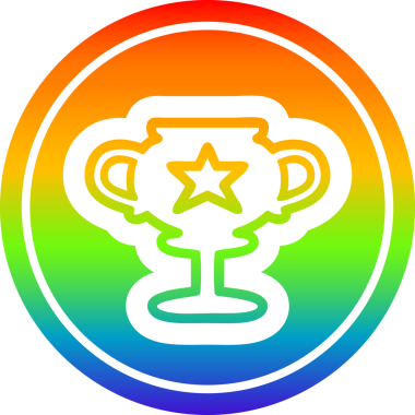 kupa dairesel simgesi gökkuşağı gradyan bir insan tarafından çizilmiş