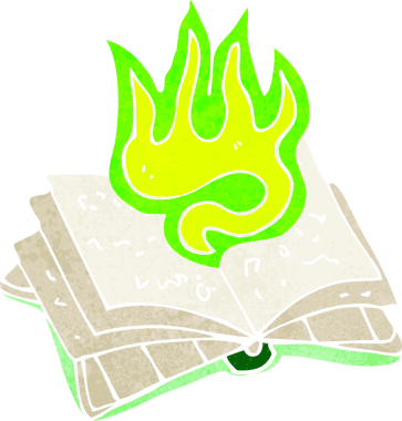 bir insan tarafından çizilmiş bir büyü kitabı.