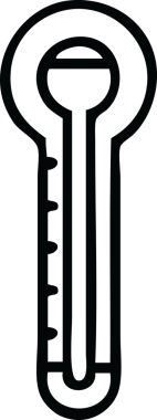 Bir insan tarafından çizilmiş cam termometrenin çizgi çizimi