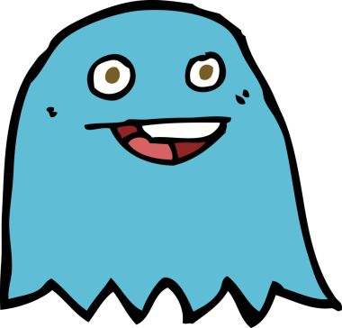 Bir insan tarafından çizilmiş çizgi film hayaleti.