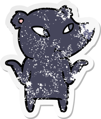 Bir insanın omuzlarını silkeleyen sevimli bir ayının sıkıntılı çıkartması.