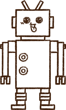 Bir insan tarafından çizilen Mutlu Robot Kömürü