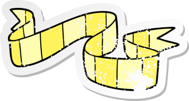 Bir insan tarafından çizilmiş karikatür dekoratif parşömeninin sıkıntılı çıkartması