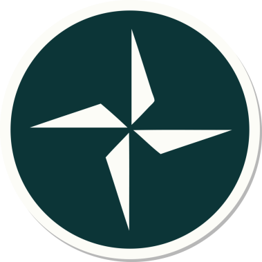 Bir insan tarafından çizilmiş geleneksel bir yıldız stiliyle dövme çıkartması.