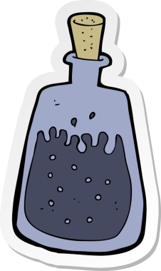 Bir insan tarafından çizilmiş eski bir karikatür etiketi.