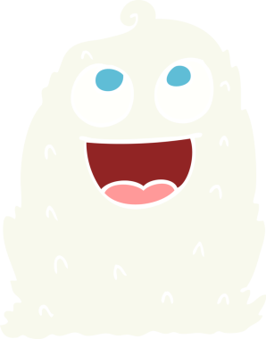 Bir insan tarafından çizilmiş düz renk karikatür topak topak hayalet